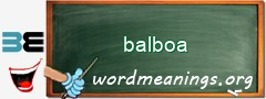 WordMeaning blackboard for balboa